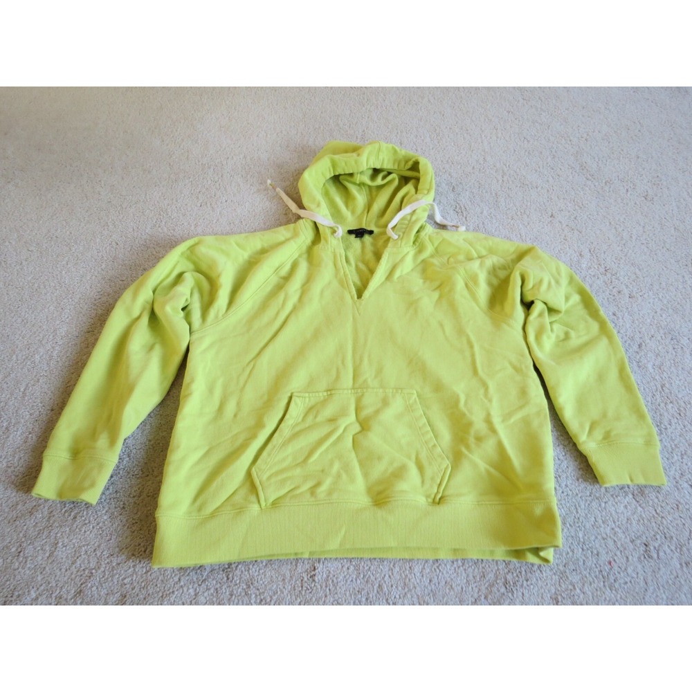 J. Crew Womens Yellow Pullover Hoodie Sweatshirt Size XL